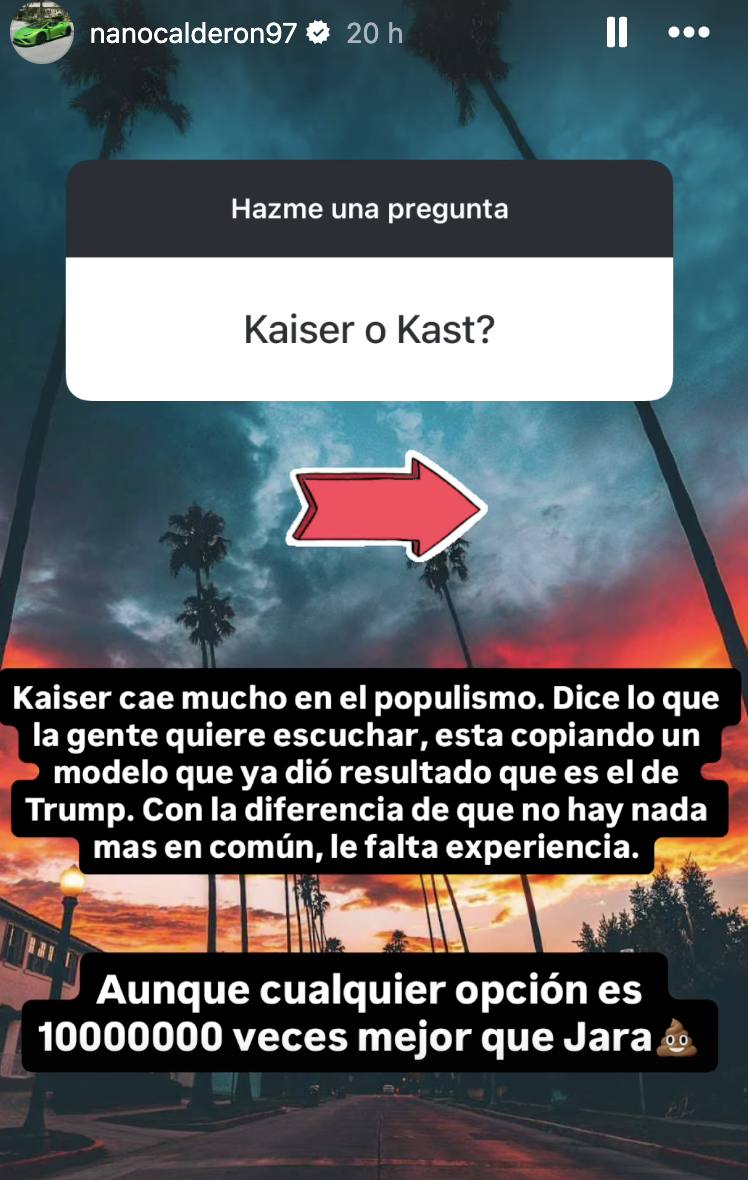 Nano Calderón le dedicó emoticón a Jeannette Jara  - Instagram
