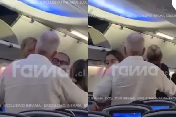 Raquel Argandoña en el avión ,Captura de pantalla