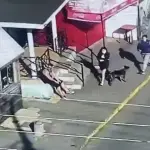 El momento exacto que la mujer huye con el bebé, Captura