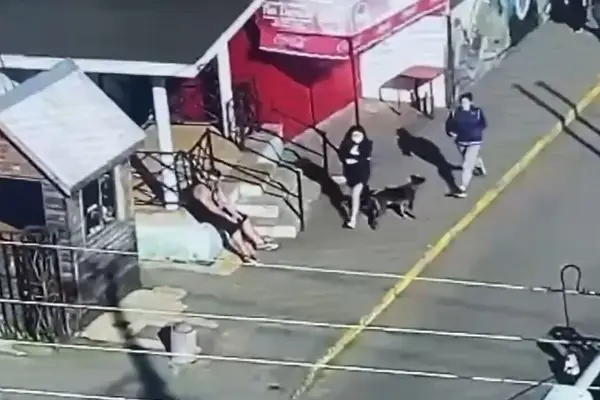 El momento exacto que la mujer huye con el bebé ,Captura