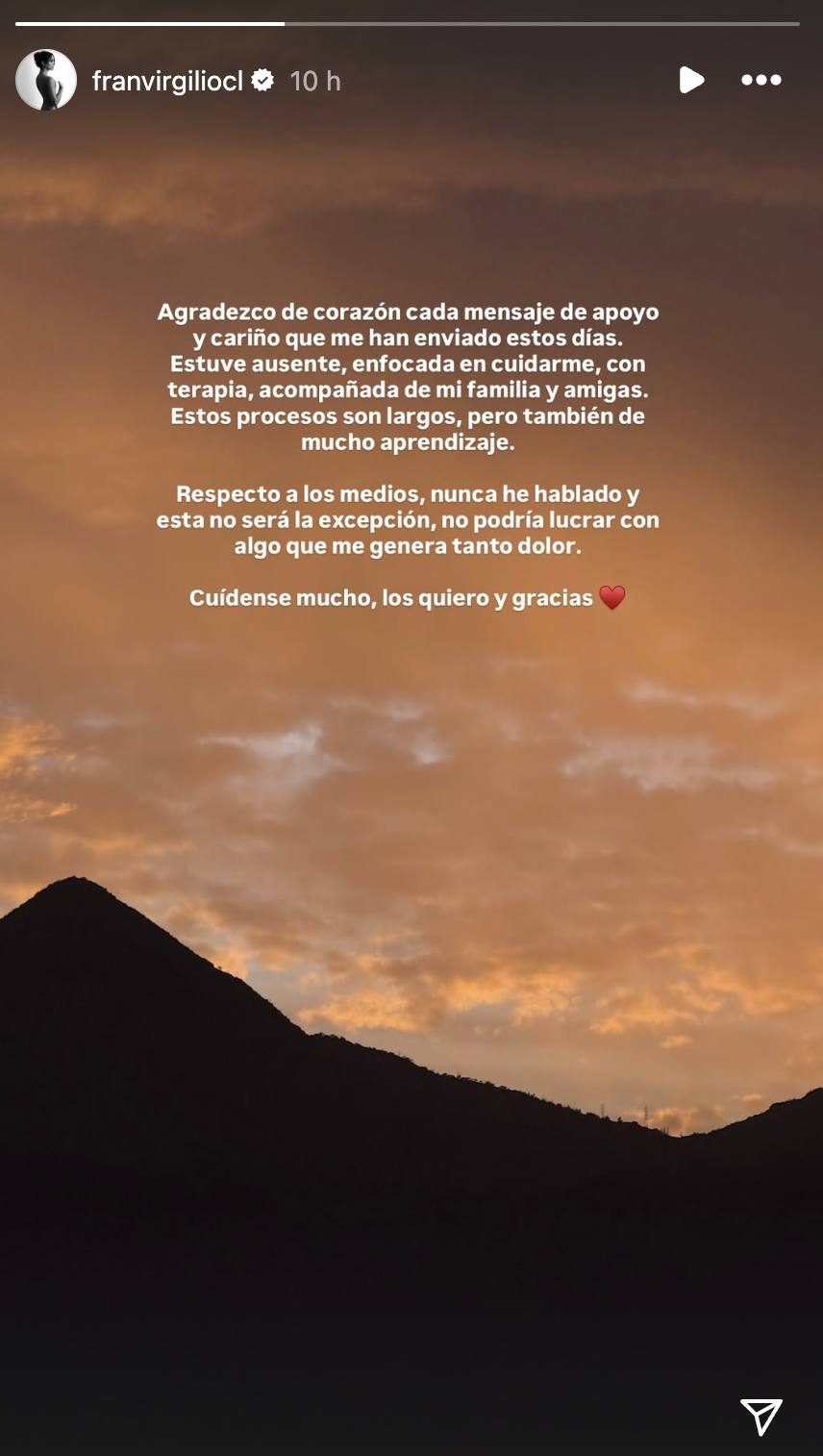 Fran Virgilio rompió el silencio  - Fran Virgilio | Instagram