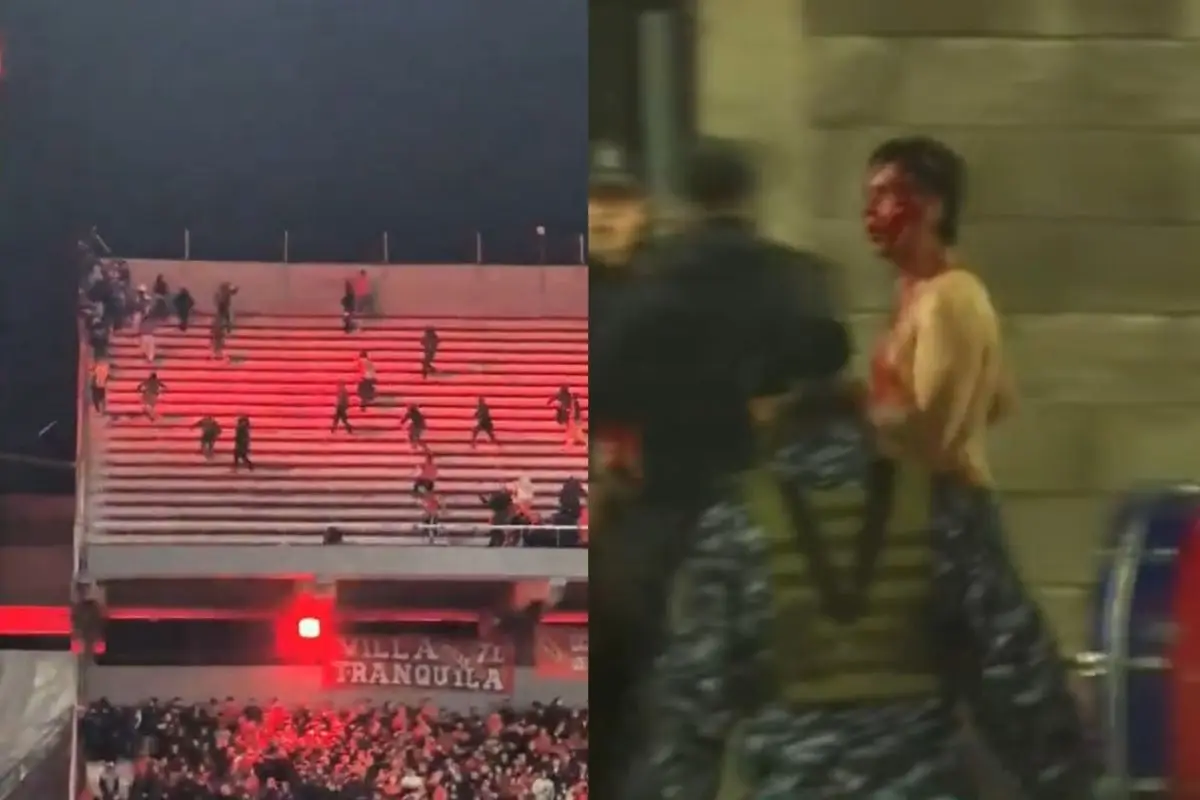 Hincha de la U se lanzó desde la segunda bandeja, red X