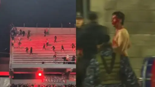 Hincha de la U se lanzó desde la segunda bandeja, red X