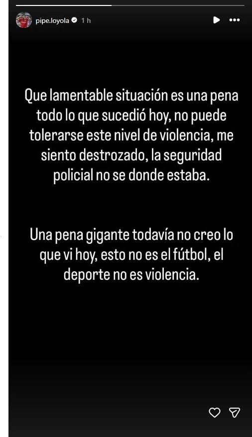 El descargo de Felipe Loyola en RRSS  - Felipe Loyola | Instagram