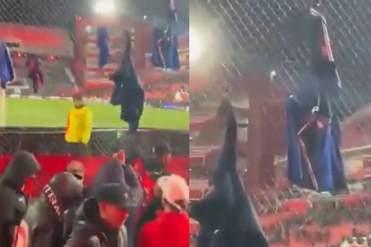 Hinchas de Independiente colgaron la roba robada a fanáticos de la U , Redes sociales | X