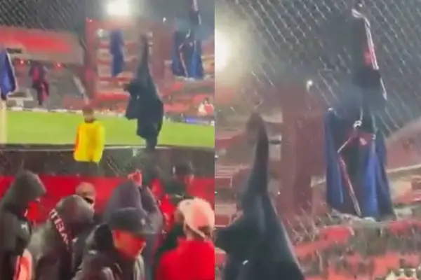 Hinchas de Independiente colgaron la roba robada a fanáticos de la U  ,Redes sociales | X