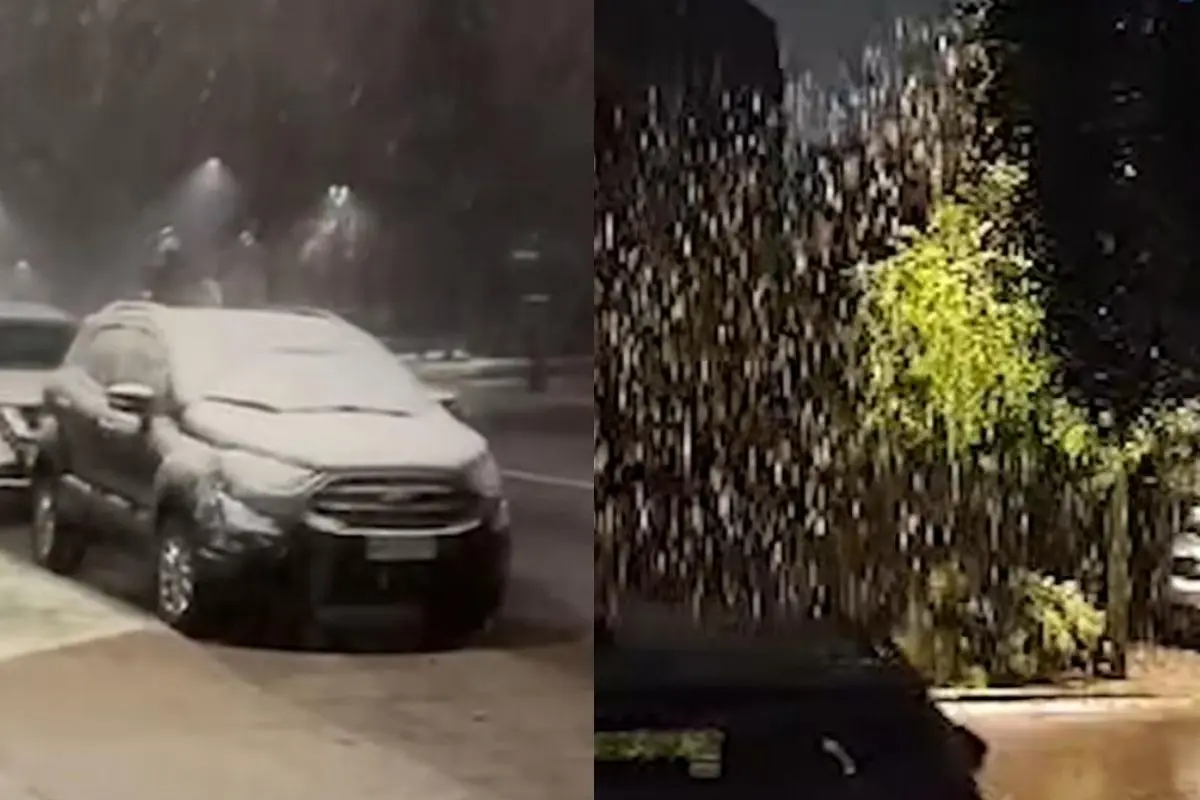 La nieve llegó a la capital, red X