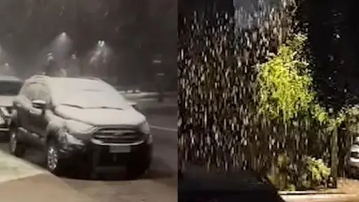 La nieve llegó a la capital, red X