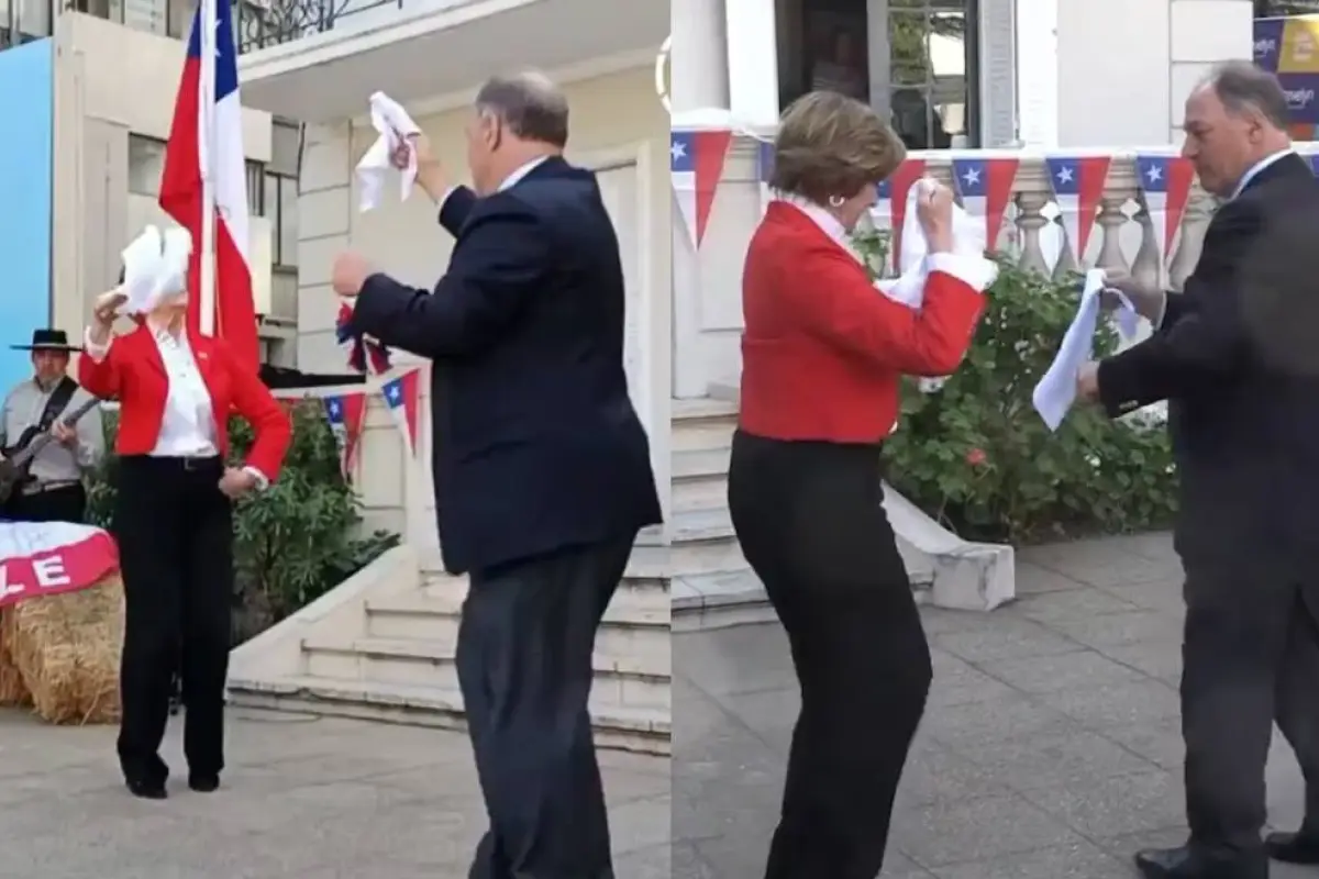 Pie de cueca entre Evelyn Matthei y Juan Sutil , Captura | X