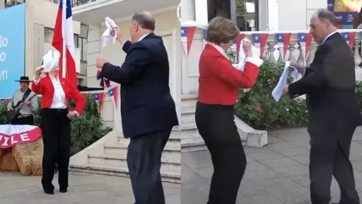 Pie de cueca entre Evelyn Matthei y Juan Sutil , Captura | X