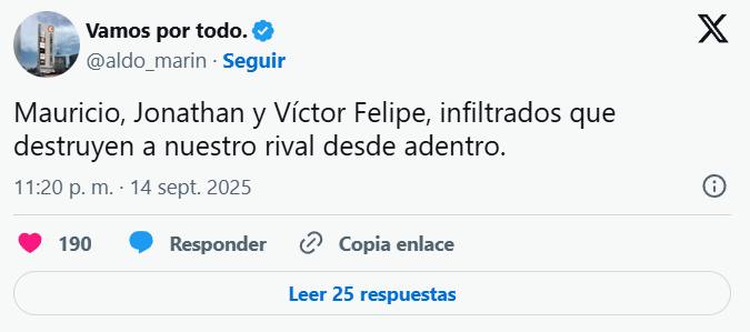 Aldo Marín en X - Redes Sociales