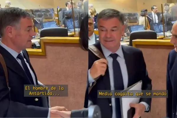 Manuel José Ossandón saludando a Ethan Guo ,Captura de pantalla - The Clinic