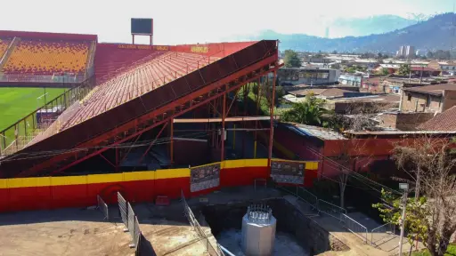 El estadio Santa Laura durante la jornada de este miércoles, red X