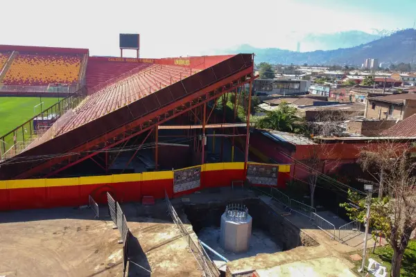 El estadio Santa Laura durante la jornada de este miércoles ,red X