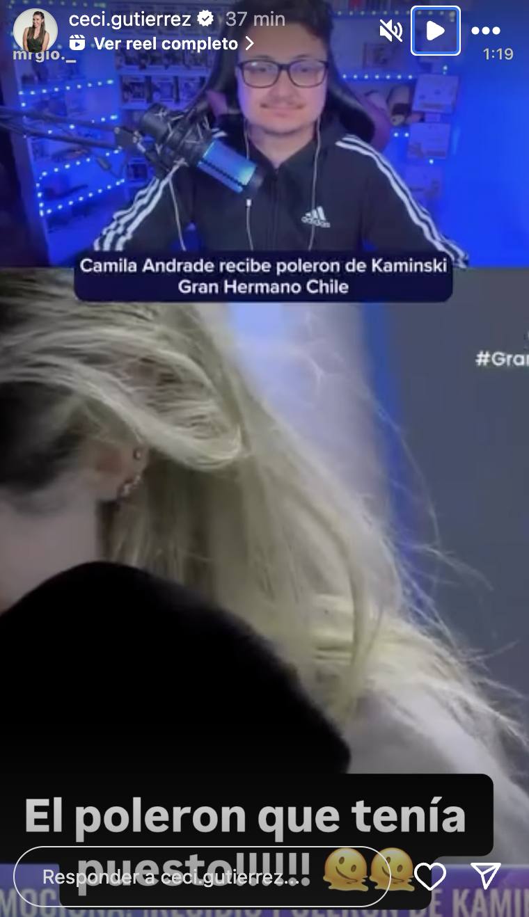 Cecilia Gutiérrez reparó en el polerón de Camila Andrade - Instagram