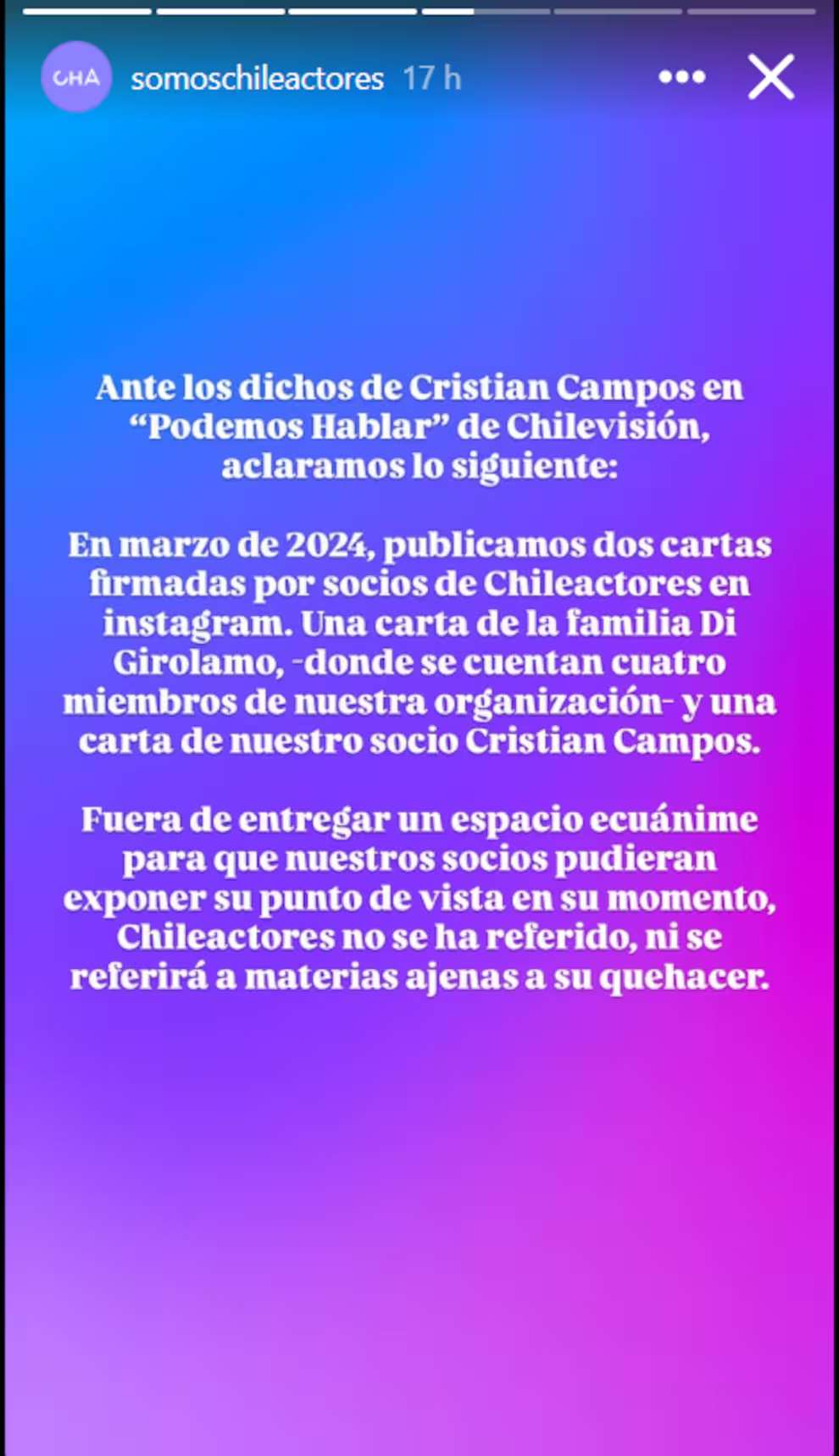 Historia de ChileActores - Captura de pantalla