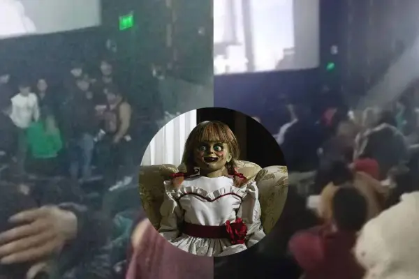 Pelea en estreno de El Conjuro 4 en Chile ,Captura de redes sociales