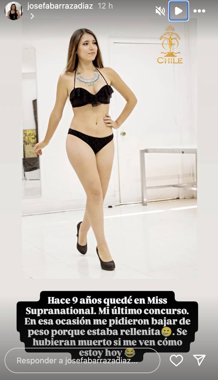 Josefa Barraza casi una década atrás como candidata a Miss - Instagram