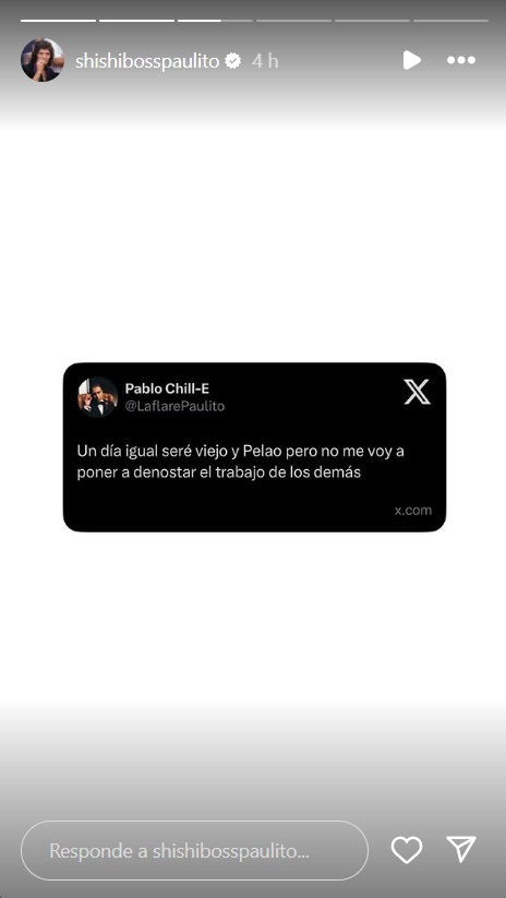 Historia de Pablo Chill-E - Intagram