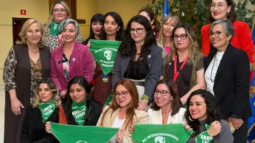 Maite Orisini poco antes del punto de prensa junto a la ministra, red X