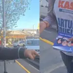 Jubilado las emprendió con joven que repartía panfletos, Captura