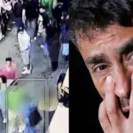 Jorge Valdivia, vestido de blanco, frente a su denunciante, Captura