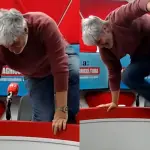 Guarello saltó sobre el mesón de comentarista, Captura