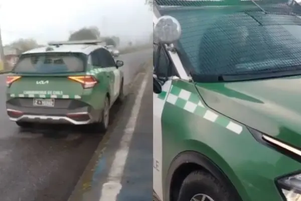 Sorprenden a funcionarios de Carabineros durmiendo en plena carretera ,Captura | X