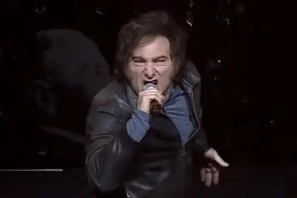 Javier Milei en medio de su euforia ,Captura