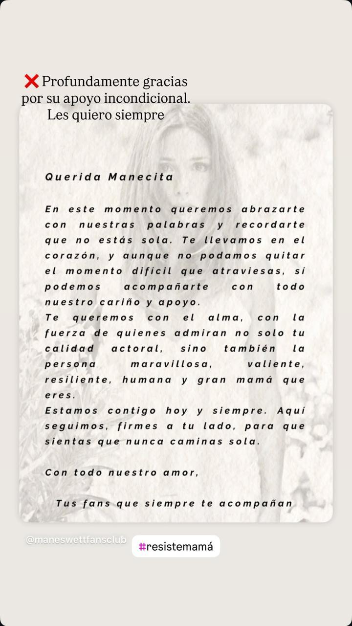 El sentido mensaje de Mane Swett  - Mane Swett | Instagram