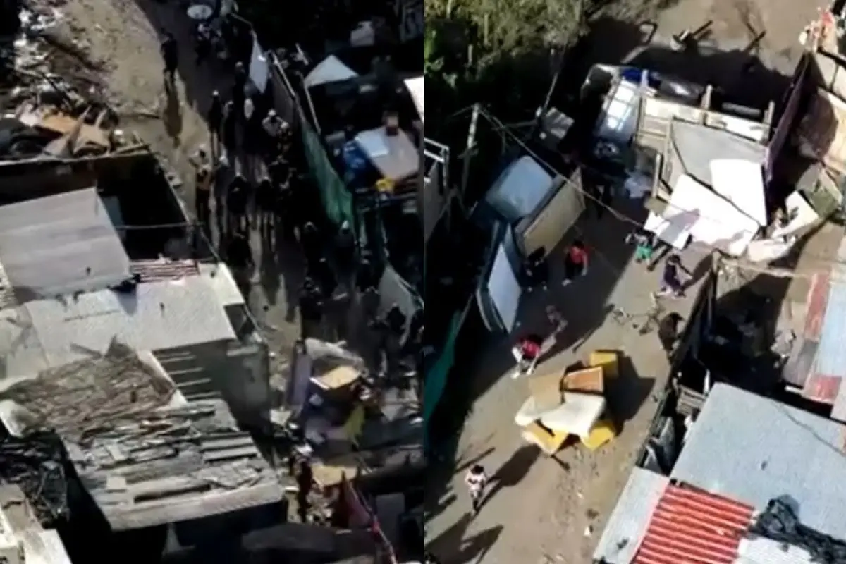 Momento exacto donde pobladores inician barricada, Captura