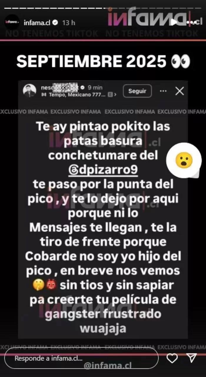Las amenazas de Nes a Damián Pizarro  - Infama 