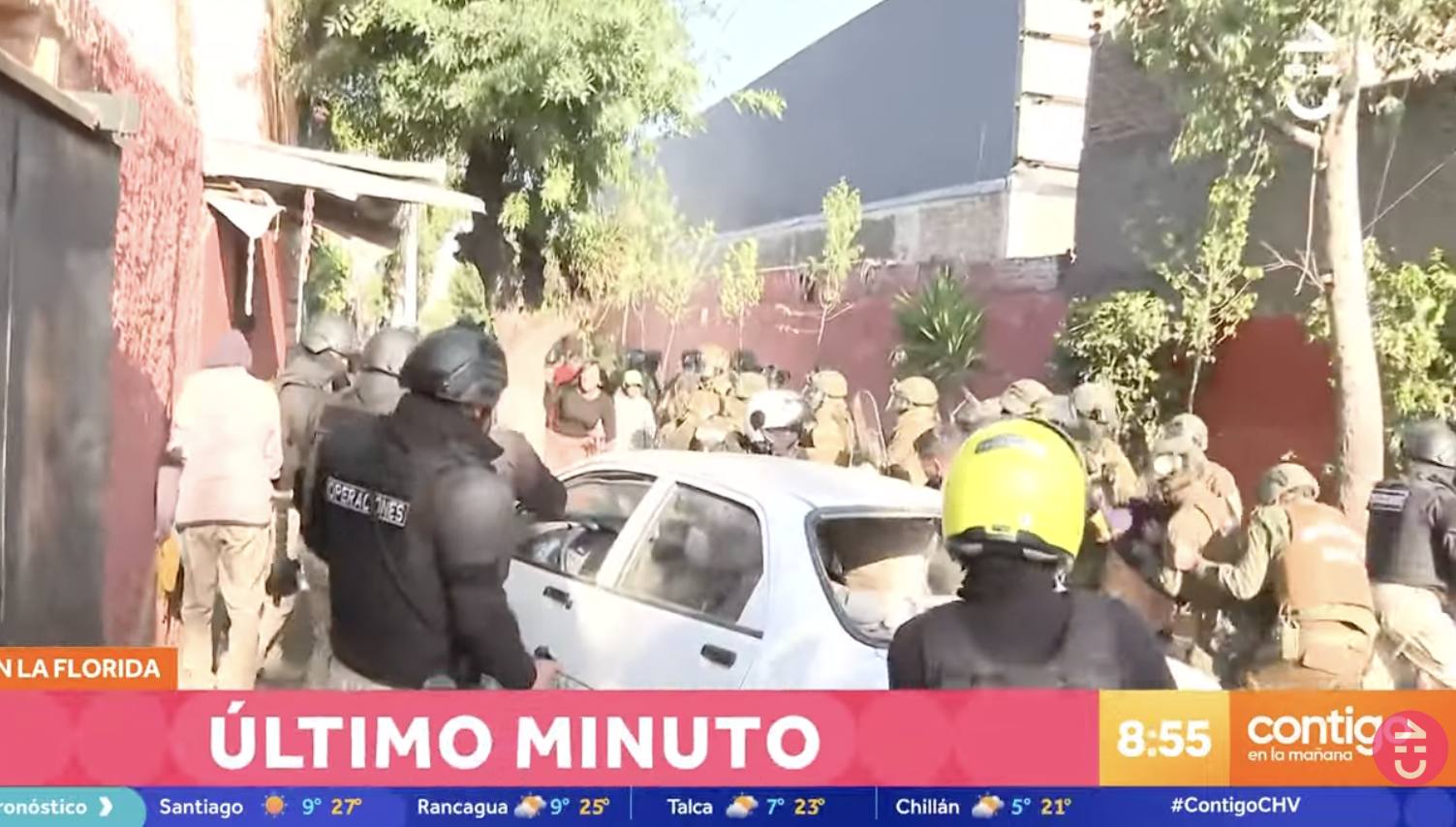 Demolición de animita en LA Florida - Captura de Chilevisión