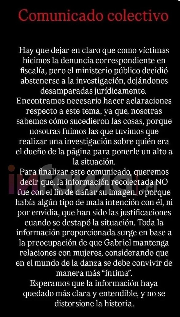 Comunicado de las víctimas - Captura de pantalla