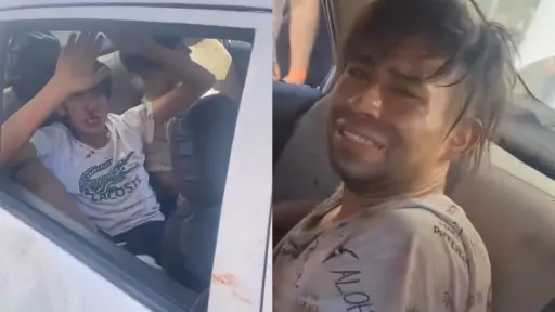 Los dos sujetos que viajaban al interior del auto que chocó a furgón escolar, red X