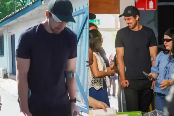 Tomás Vodanovic fue a votar con muletas ,Captura de redes sociales