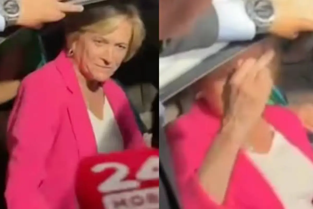El polémico gesto de Evelyn Matthei hacia la prensa, Captura 