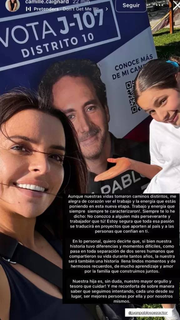 El apoyo de Camille Caignard a la candidatura de Juan Pablo Sáez - Camille Caignard | Instagram