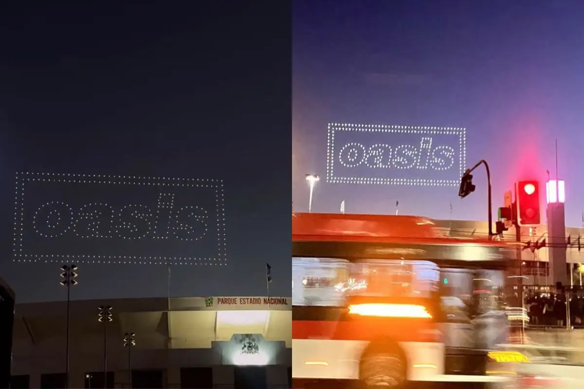 Show de drones sobre el Estadio Nacional, red X