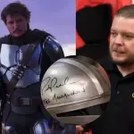 Casco de Pedro Pascal en ''El Precio de la Historia'', Captura