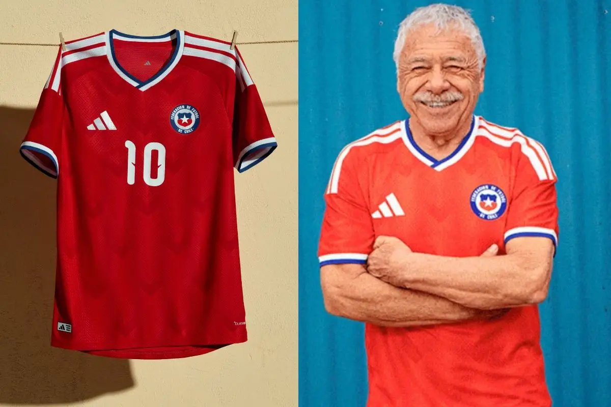 La nueva camiseta de la Roja presentada por Carlos Caszely, red X