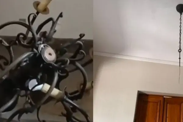 Reportan caída de lampara en La Moneda ,Captura de redes sociales