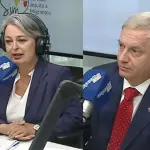 Jara y Kast en el estudio de Radio Cooperativa, red X