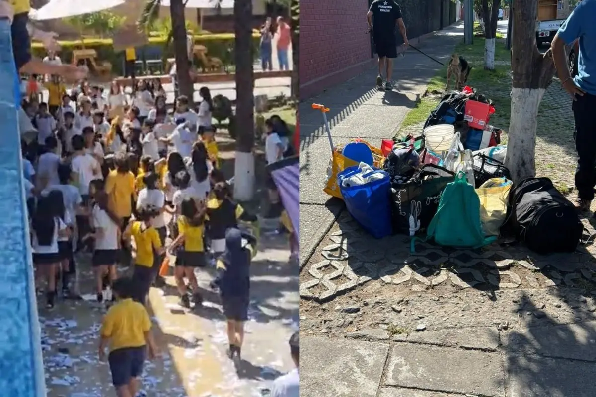 Un grupo de alumnos se manifestaron al interior del colegio, red X
