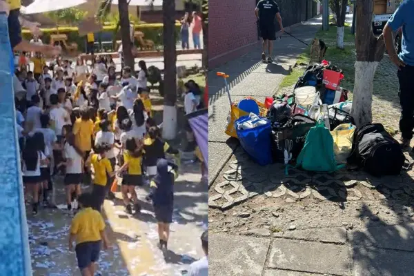 Un grupo de alumnos se manifestaron al interior del colegio ,red X
