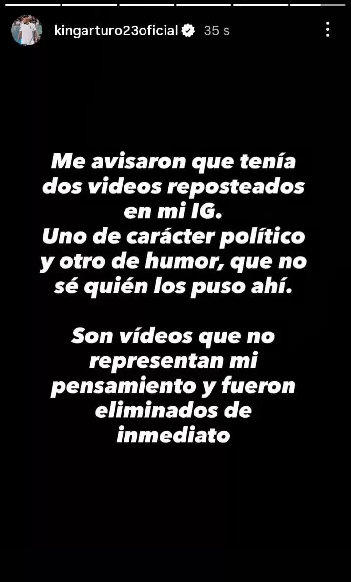 La aclaración de Vidal - Arturo Vidal | Instagram