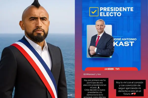 Arturo Vidal votó por primera vez por un Presidente ,Captura
