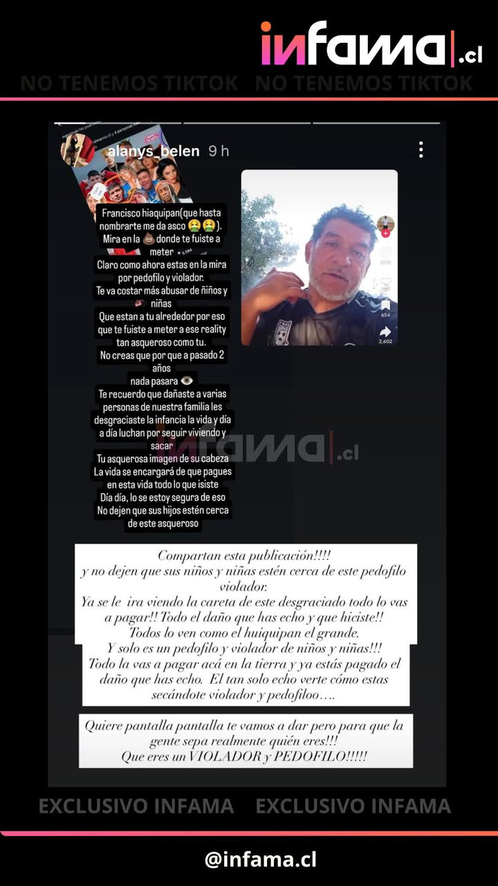 Historia de acusación contra Francisco Huaiquipán - Captura de pantalla