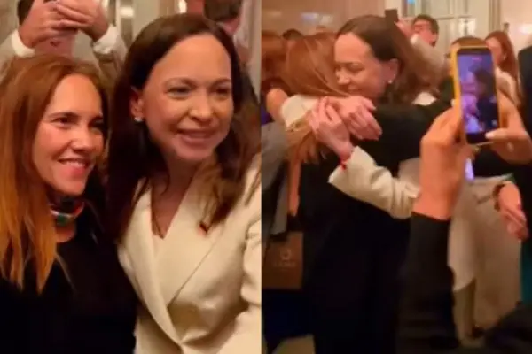 María Corina Machado y Magdalena Piñera en Oslo ,Captura