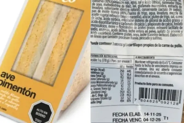 Detectaron sandwich ave pimentón contaminado ,red X